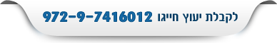 לקבלת יעוץ חייגו 972-9-7416012
